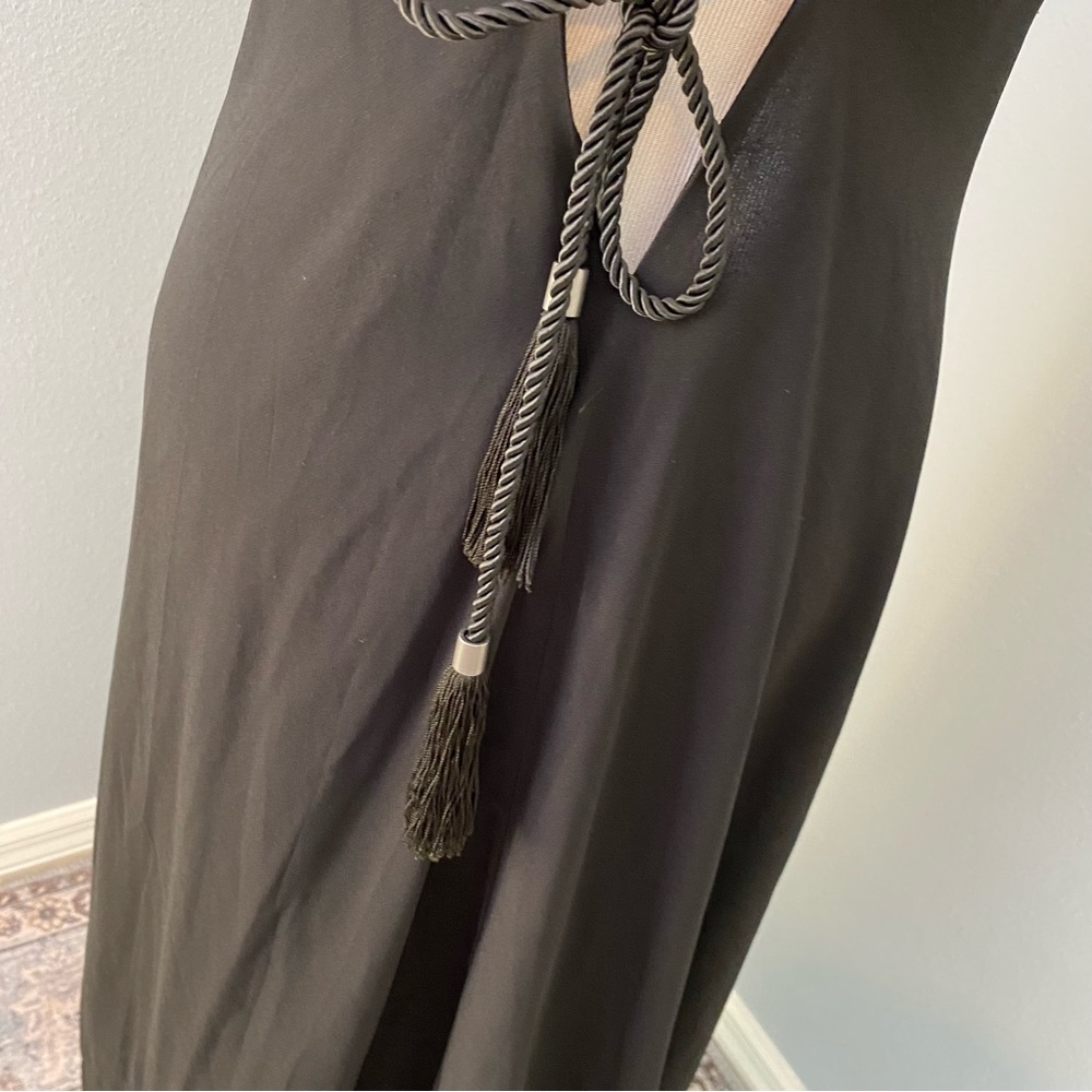 Victorias Secret Black Maxi Gown Tassel Rope Pace zip Back 4 - Picture 13 of 15
